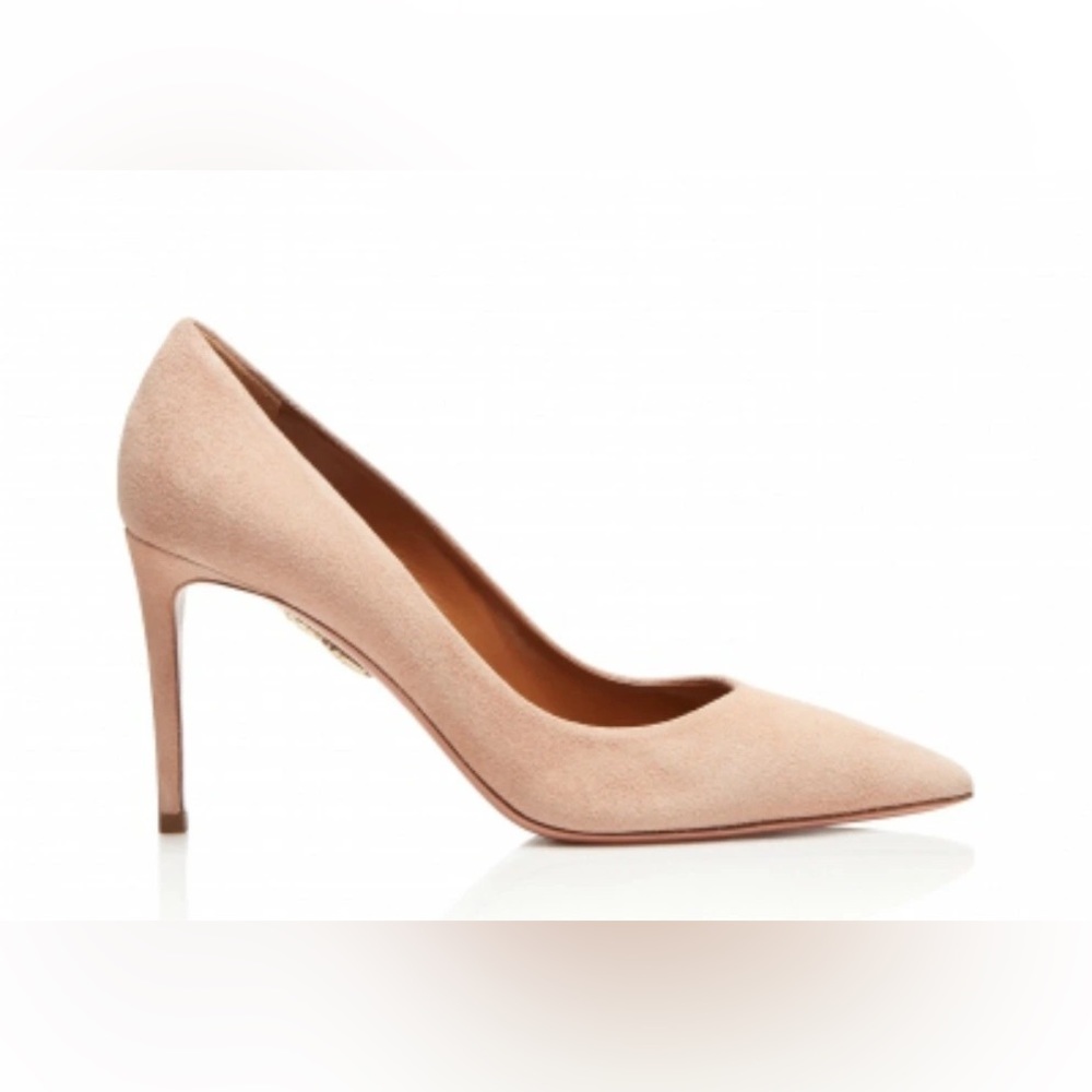 Aquazzura Simply Irresistible 85 Pumps (Powder Pink Suede)